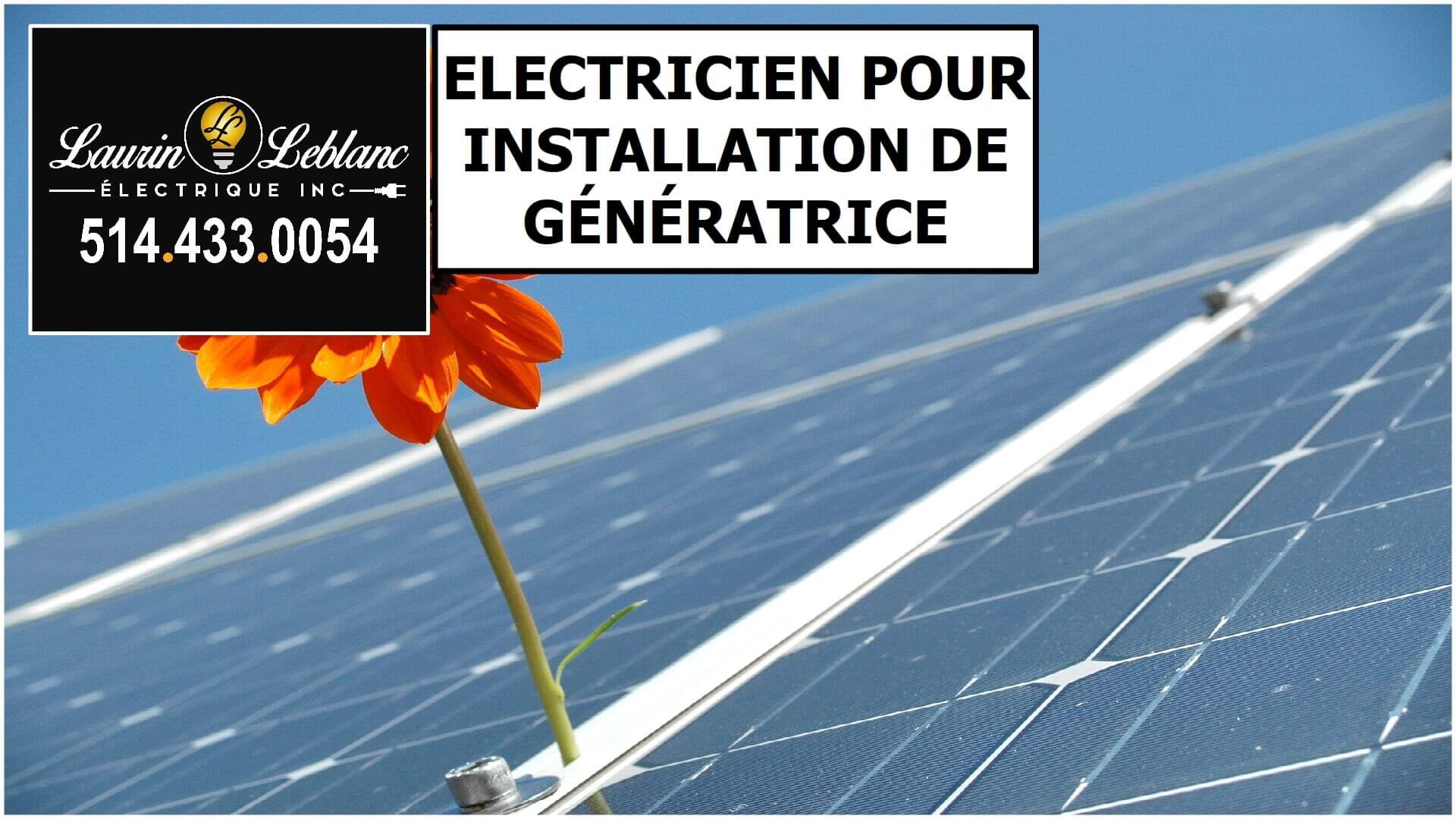Installation Génératrice à Chomedey